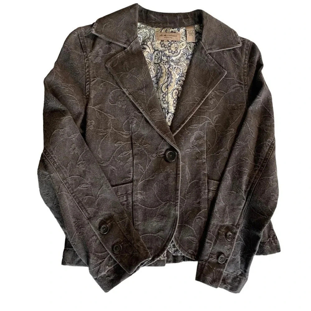 I.E. Relaxed Petite jacket size PXS washed brown